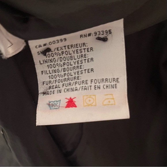 Nuage Real Fur Trim Hooded Coat Black Size M - Picture 13 of 16